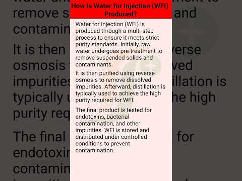How is water for injection (WFI) prepared? #shorts #viralshorts #pharmaceutical